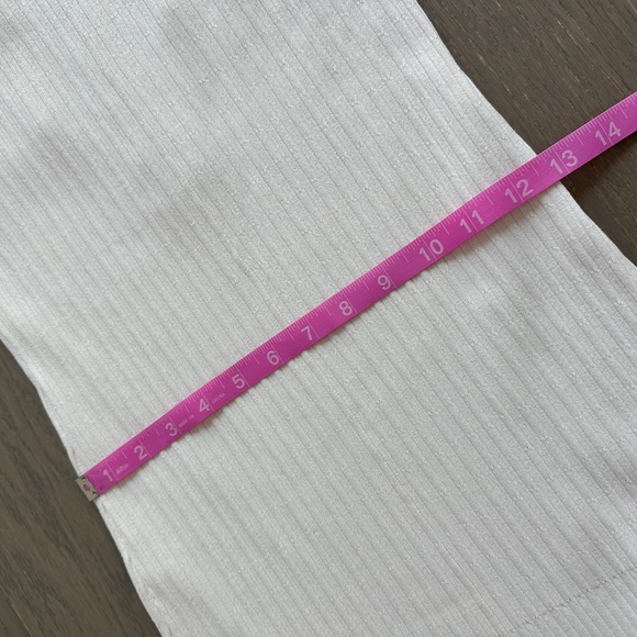 SANDRO Alecia Knit Denim Trim Midi Dress White Button Detail - FR 38 / US 6 - Picture 9 of 12